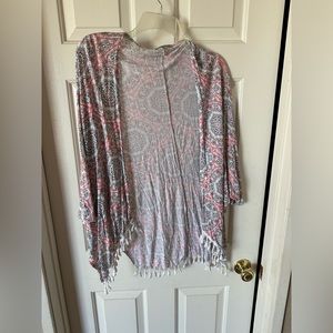 Charlotte Russe S Cotton Red White and Blue print kimono